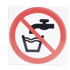 Signalétique adhésive "Eau non potable" - 8x8 cm