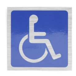 Signalétique adhésive "Handicapé à mobilité réduite" - 8x8 cm