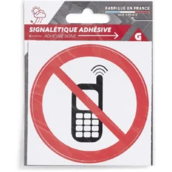 Signalétique adhésive "Interdiction de téléphoner" - 8x8 cm
