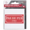 Signalétique adhésive "Pas de pub, merci" - 8x8 cm