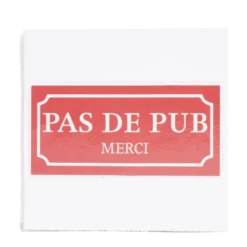 Signalétique adhésive "Pas de pub, merci" - 8x8 cm