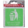Signalétique adhésive "Respectons la nature" - 8x8 cm