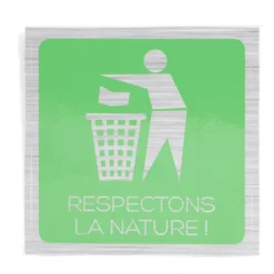 Signalétique adhésive "Respectons la nature" - 8x8 cm
