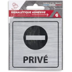 Signalétique adhésive - Sens interdit privé - 8x8 cm