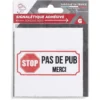 Signalétique adhésive "Stop, pas de pub" - 8x8 cm