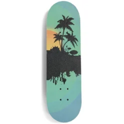 Skateboard 28 pouces coucher de soleil orange noir bleu