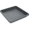 Soucoupe carrée pot de fleur plastique gris anthracite 34x34cm