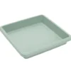 Soucoupe carrée pot de fleur plastique vert laurier 27,5x27,5cm