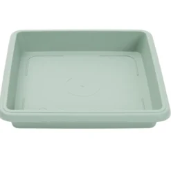Soucoupe carrée pot de fleur plastique vert laurier 27,5x27,5cm