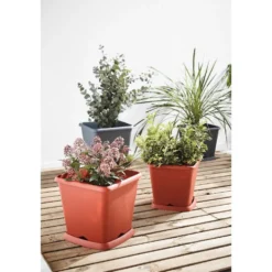 Soucoupe carrée pour pot Chorus 15,2 L rouge