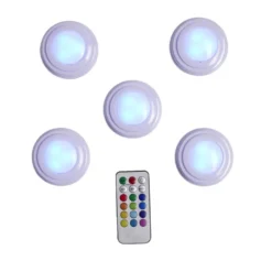 Spot LED x5 RGB avec télécommande Ø6,8cm