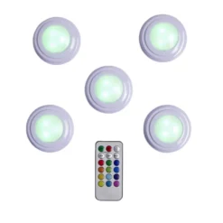 Spot LED x5 RGB avec télécommande Ø6,8cm