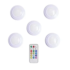 Spot LED x5 RGB avec télécommande Ø6,8cm