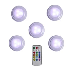 Spot LED x5 RGB avec télécommande Ø6,8cm