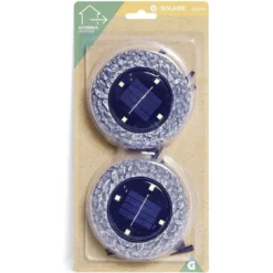 Spot solaire encastrable design rocher LED blanc froid à planter x2