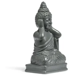Statue Bouddha de la sagesse résine gris foncé