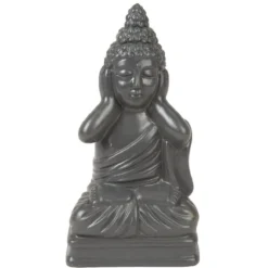 Statue Bouddha de la sagesse résine gris foncé