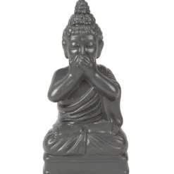 Statue Bouddha de la sagesse résine gris foncé