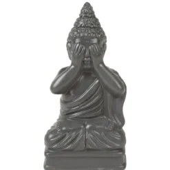 Statue Bouddha de la sagesse résine gris foncé