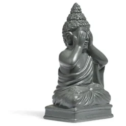 Statue Bouddha de la sagesse résine gris foncé