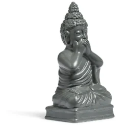 Statue Bouddha de la sagesse résine gris foncé