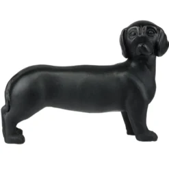 Statue chien teckel en résine petit modèle L16,5xH10cm (2 modèles noir ou blanc)