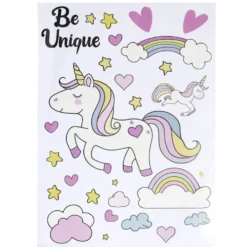 Sticker mural enfant licorne ou astronaute 29x40cm (2 modèles)