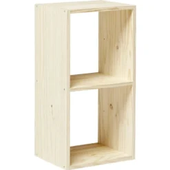 Structure Box Cube 2 cases 35x30x70cm pin naturel