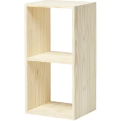 Structure Box Cube 2 cases 35x30x70cm pin naturel