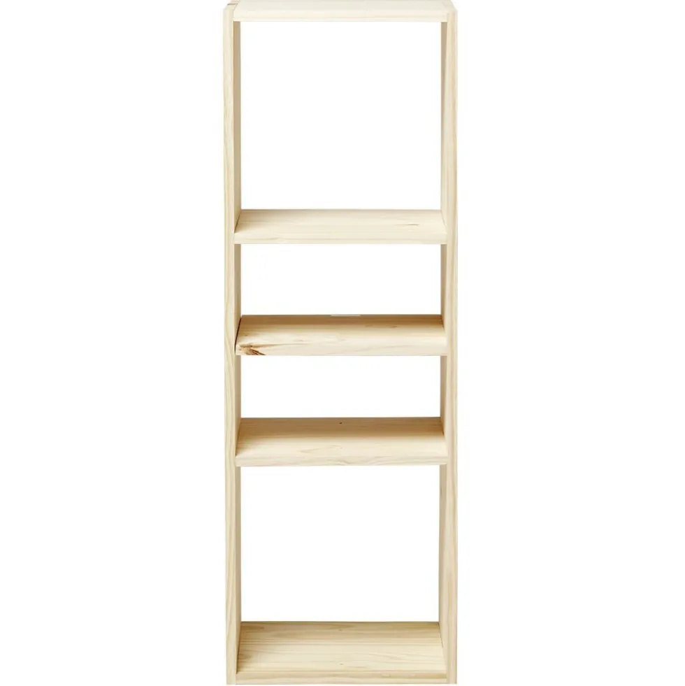 Structure Box Cube 3 cases 35x30x105cm pin naturel
