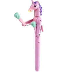 Stylo LED licorne articulé L19cm (2 modèles rose ou blanc)