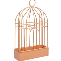 Support cage déco métal rouge pour spirale encens anti-moustique 15x5xH20cm
