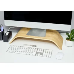 Support écran ordinateur bambou 54xH10x24cm