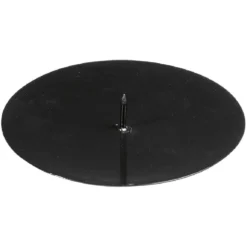 Support rond pour bougie en métal noir