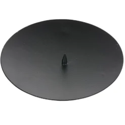 Support rond pour bougie en métal noir