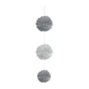 Suspension 3 boules chiffon en papier gris