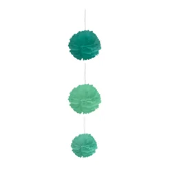 Suspension 3 boules chiffon en papier vert