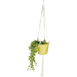 Suspension coton style macramé pour pot de jardin H140cm