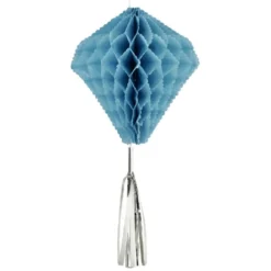 Suspension en papier bleu de forme géométrique x 3