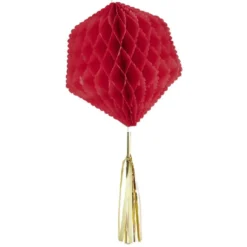 Suspension en papier rose de forme géométrique x 3
