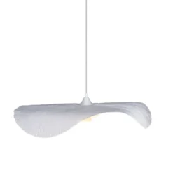 Suspension luminaire en papier maché ondulé et métal Ø52cm