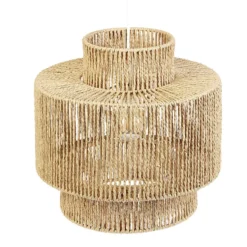 Suspension ronde à 3 niveaux en cordage imitation jute naturel
