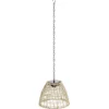 Suspension solaire effet rotin tressé quadrillage ajouré Ø22xH110cm