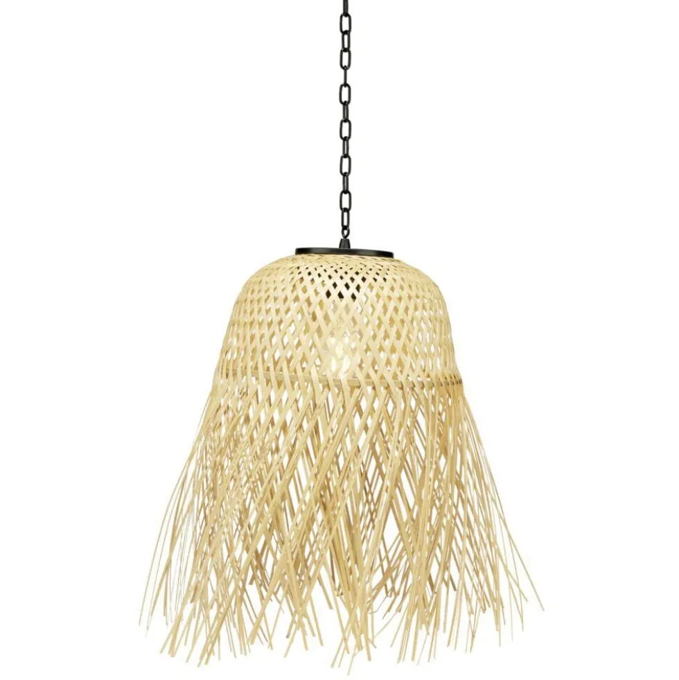 Suspension solaire Laos en bambou Ø20,5xH23cm