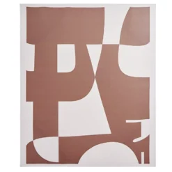 Tableau décoratif rectangulaire motif abstrait beige et marron 50x60cm (2 modèles)