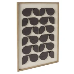 Tableau en bois motif contemporain 3D noir 50x70cm