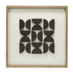 Tableau en bois motif contemporain 3D noir 38x38cm (2 modèles)