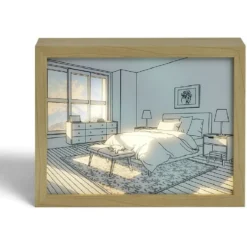 Tableau lumineux à led 3 modes d'éclairage - 22x17 cm