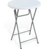 Table bar de jardin pliante Fiesta ronde plastique blanc Ø80xH110cm