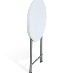 Table bar de jardin pliante Fiesta ronde plastique blanc Ø80xH110cm
